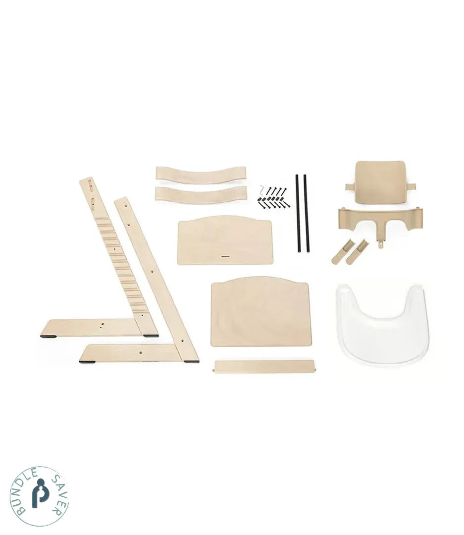 Tripp Trapp® High Chair Bundle + Stokke® Tray Oak Wood