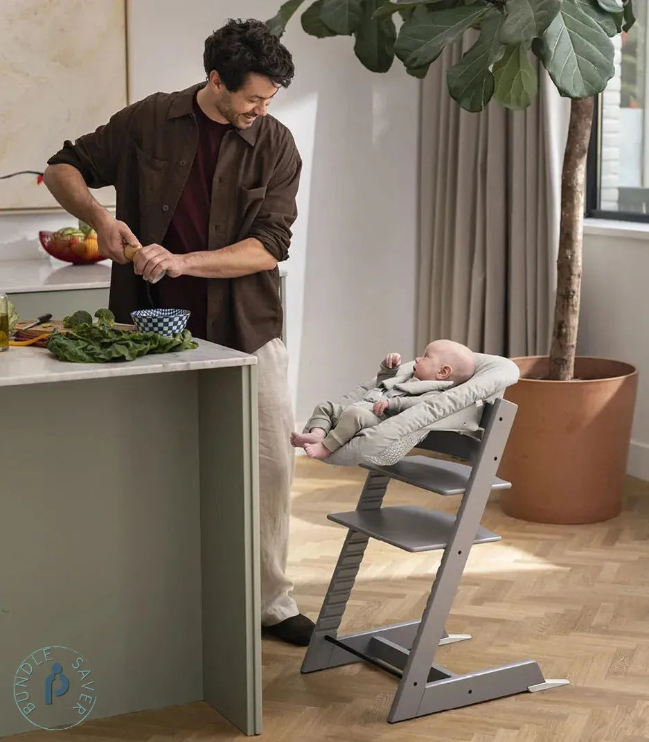 Tripp Trapp® High Chair Bundle + Tripp Trapp® Newborn Set Oak Wood
