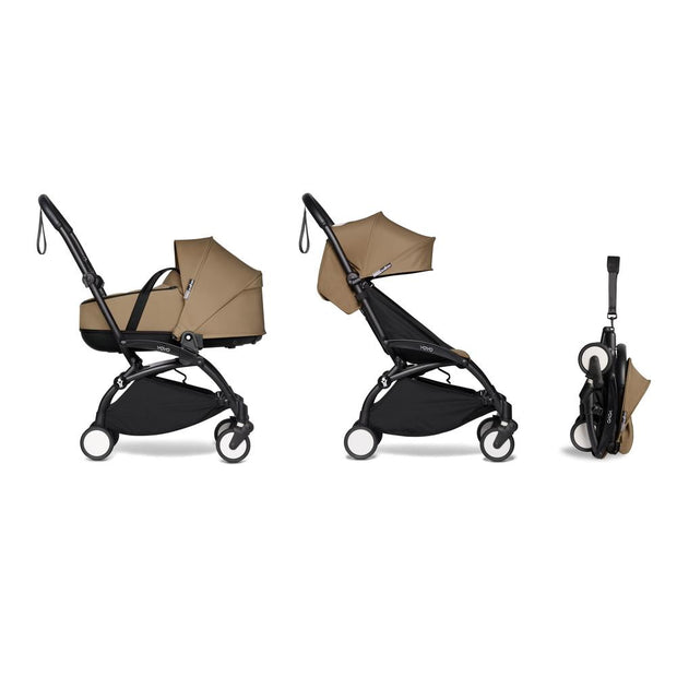 BABYZEN YOYO² (Black Frame) Complete with Bassinet - Toffee