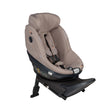 BeSafe Beyond2 toddler car seat attached to BeSafe Beyond ISOFIX base in Dark Sand SoftBreeze in extended position, available from Parent Studio