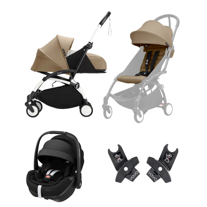Stokke® YOYO³ Compact Stroller Maxi-Cosi Bundle - 6+ Seat, Newborn Shell & Car Chair Travel System Bundle