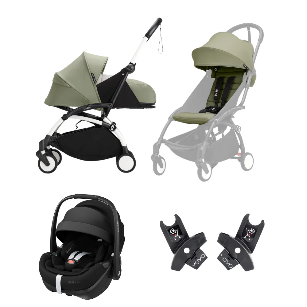 Stokke® YOYO³ Compact Stroller Maxi-Cosi Bundle - 6+ Seat, Newborn Shell & Car Chair Travel System Bundle