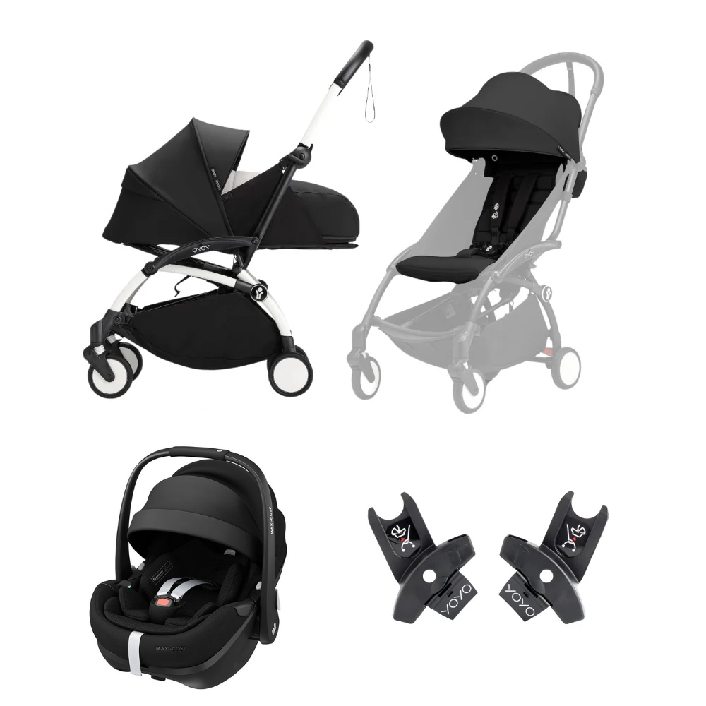 Stokke® YOYO³ Compact Stroller Maxi-Cosi Bundle - 6+ Seat, Newborn Shell & Car Chair Travel System Bundle