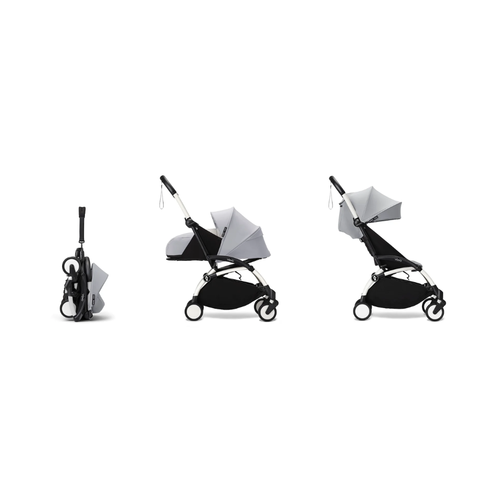 Stokke® YOYO³ stroller with newborn to toddler White/Stone