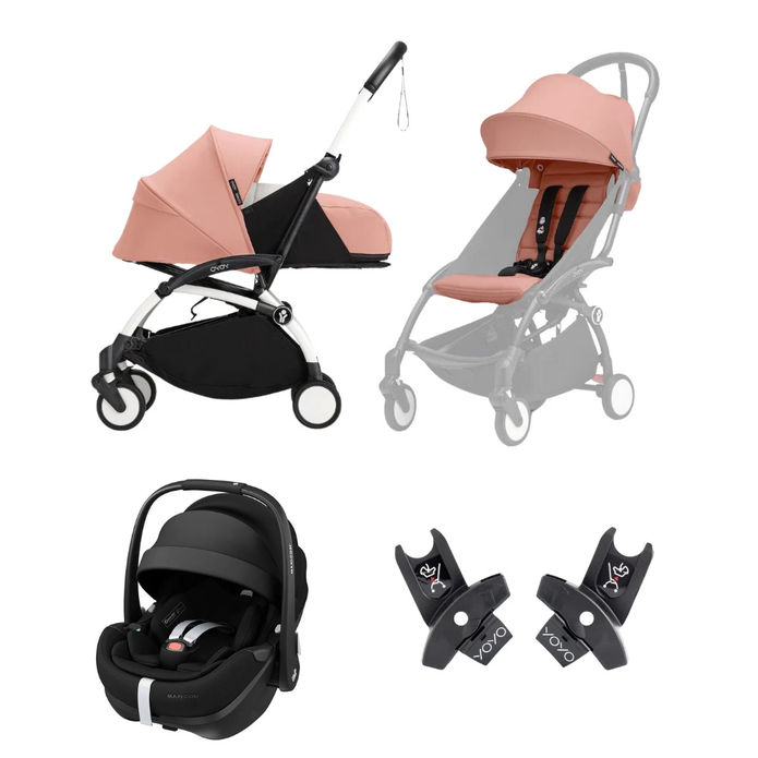 Stokke® YOYO³ Compact Stroller Maxi-Cosi Bundle - 6+ Seat, Newborn Shell & Car Chair Travel System Bundle