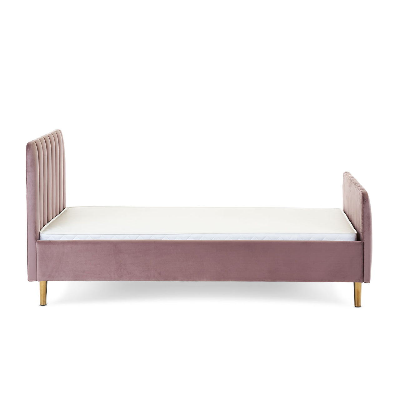 Blush pink velvet bed single discount