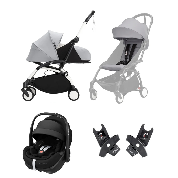 Stokke® YOYO³ Compact Stroller Maxi-Cosi Bundle - 6+ Seat, Newborn Shell & Car Chair Travel System Bundle