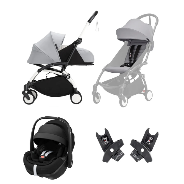 Stokke® YOYO³ Compact Stroller Maxi-Cosi Bundle - 6+ Seat, Newborn Shell & Car Chair Travel System Bundle