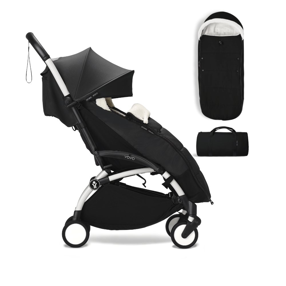 Stokke® YOYO³ Stroller from 6 months  - Compact stroller bundle with free footmuff