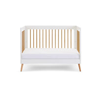 Thumbnail for Maya Mini Scandi Cot Bed White with Natural