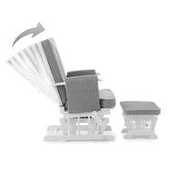 Thumbnail for Deluxe Reclining Glider Chair and Stool Grey