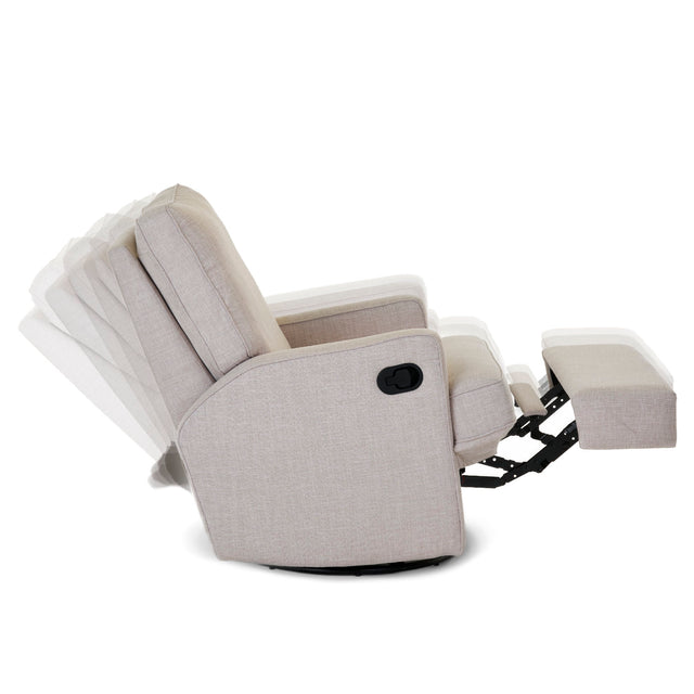 Obaby Madison Swivel Glider Recliner Chair Oatmeal