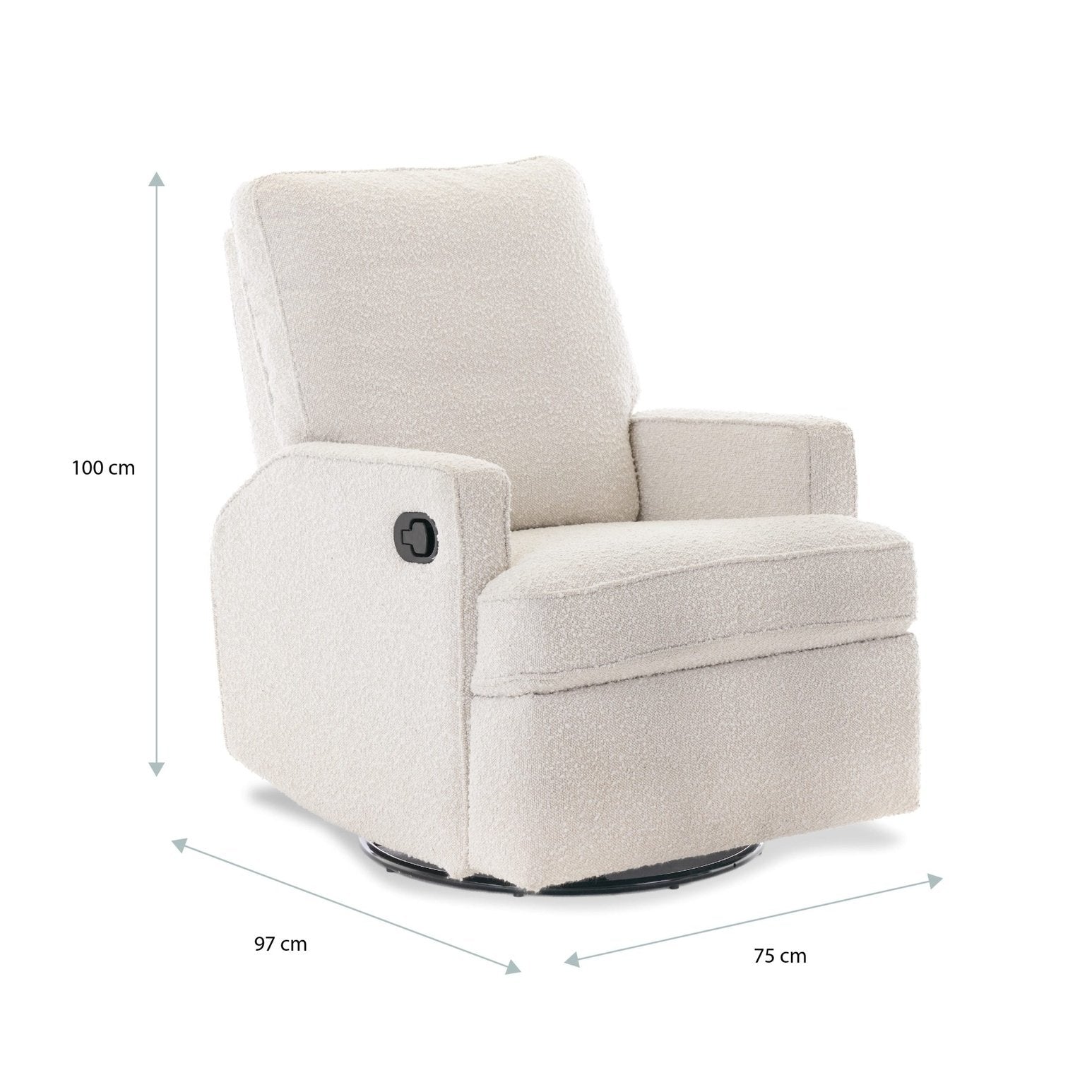 Obaby Madison Swivel Glider Recliner Chair Boucle