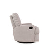 Obaby Madison Glider Recliner Chair in Chenille Mushroom neutral shown from the side - Available from Parent Studio