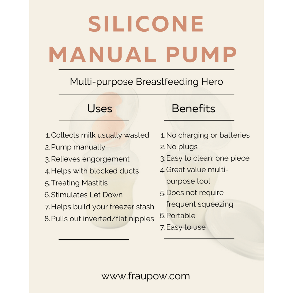 Fraupow Silicone Manual Breast Pump and Milk Collector