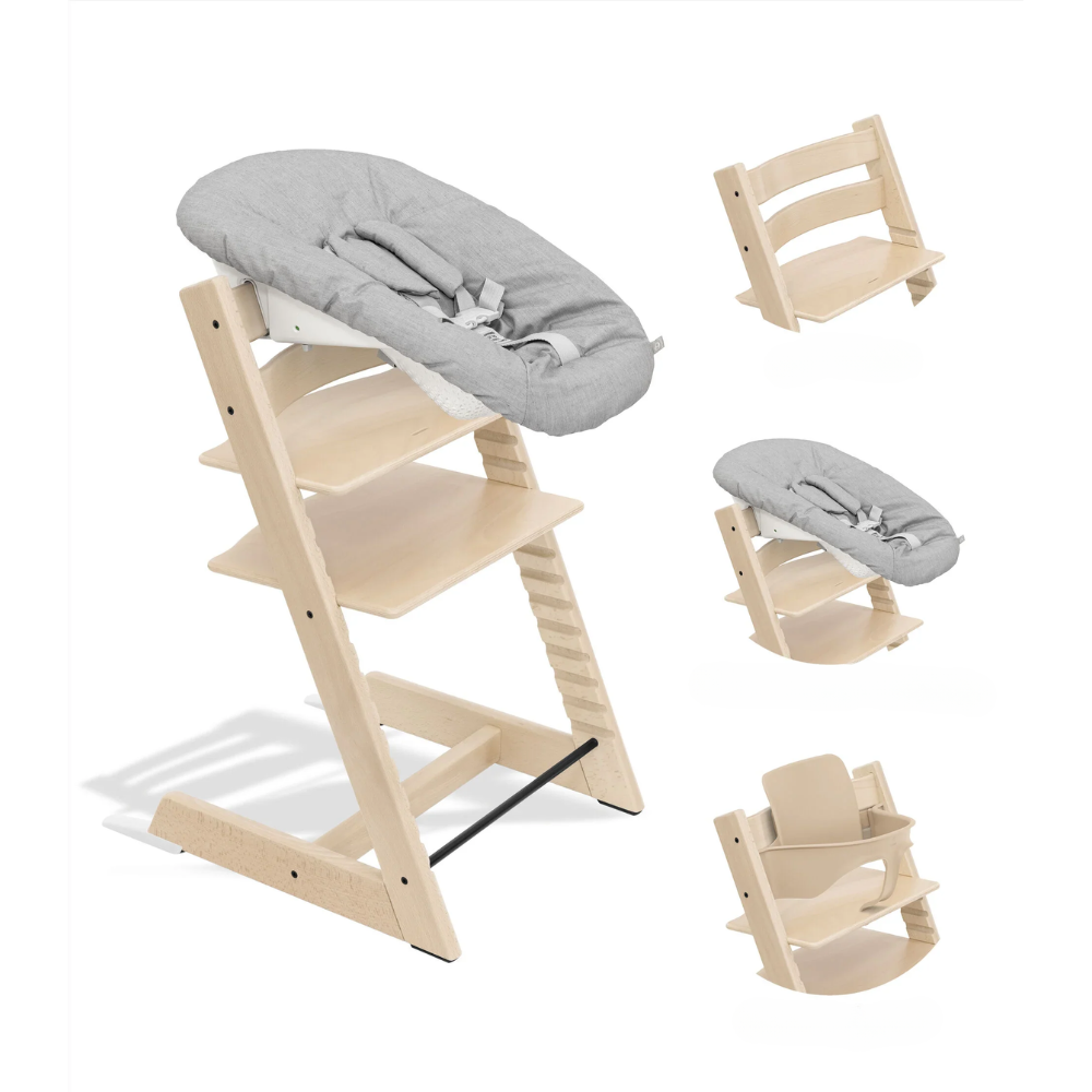 Tripp Trapp® High Chair and Newborn Set Bundle Beech Wood-Bundle-Parent Studio