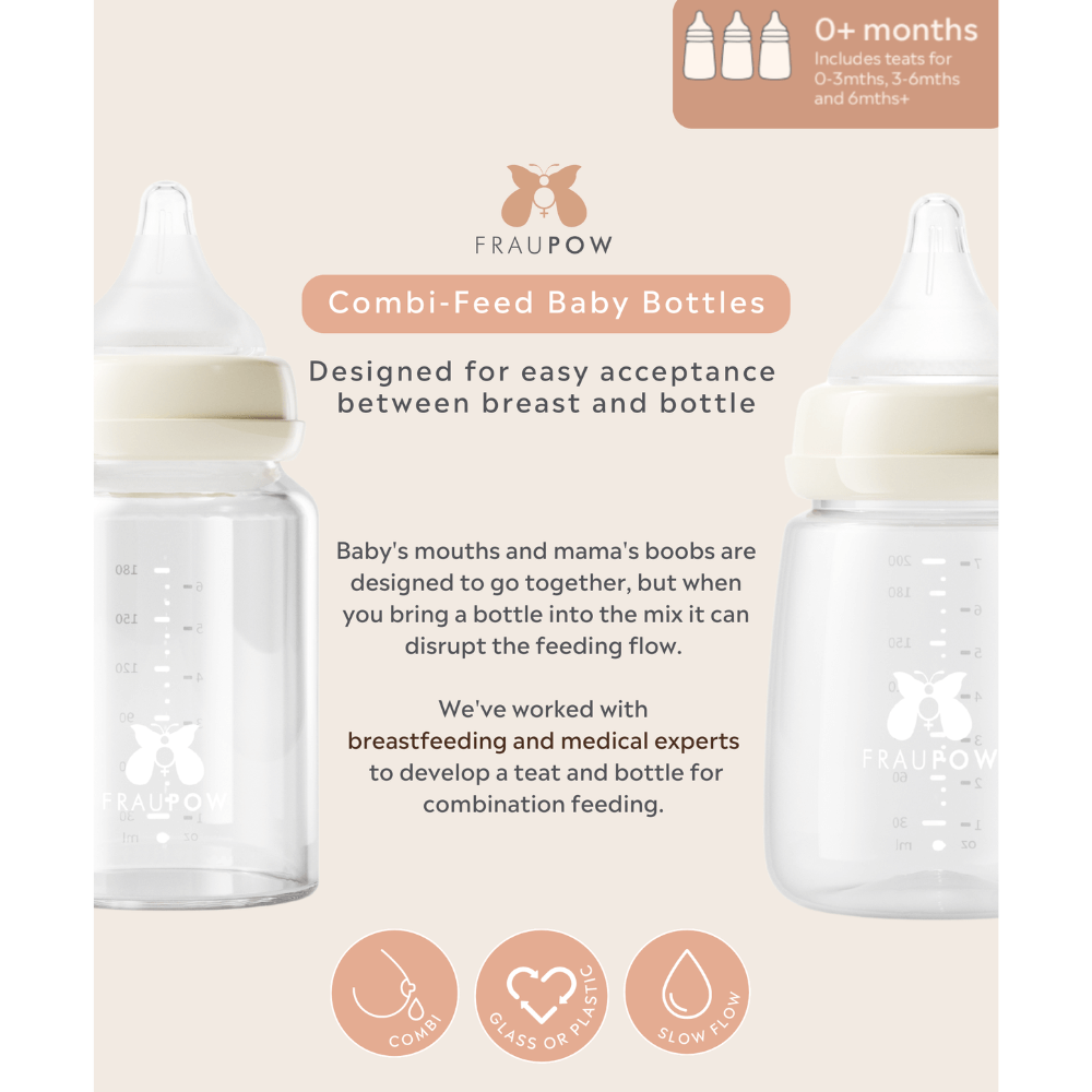 Fraupow Combi-Feed Baby Bottles | Pack of 3 - Parent Studio