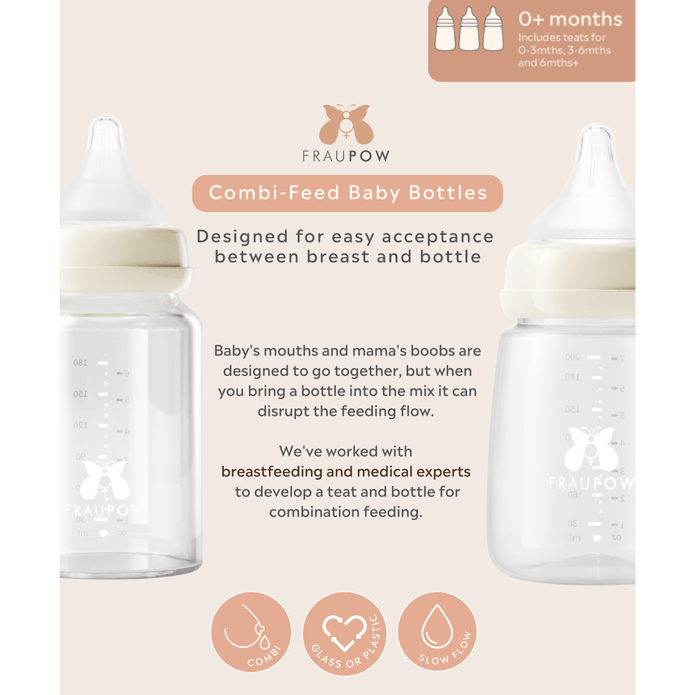Fraupow Combi-Feed Baby Bottles | Pack of 3