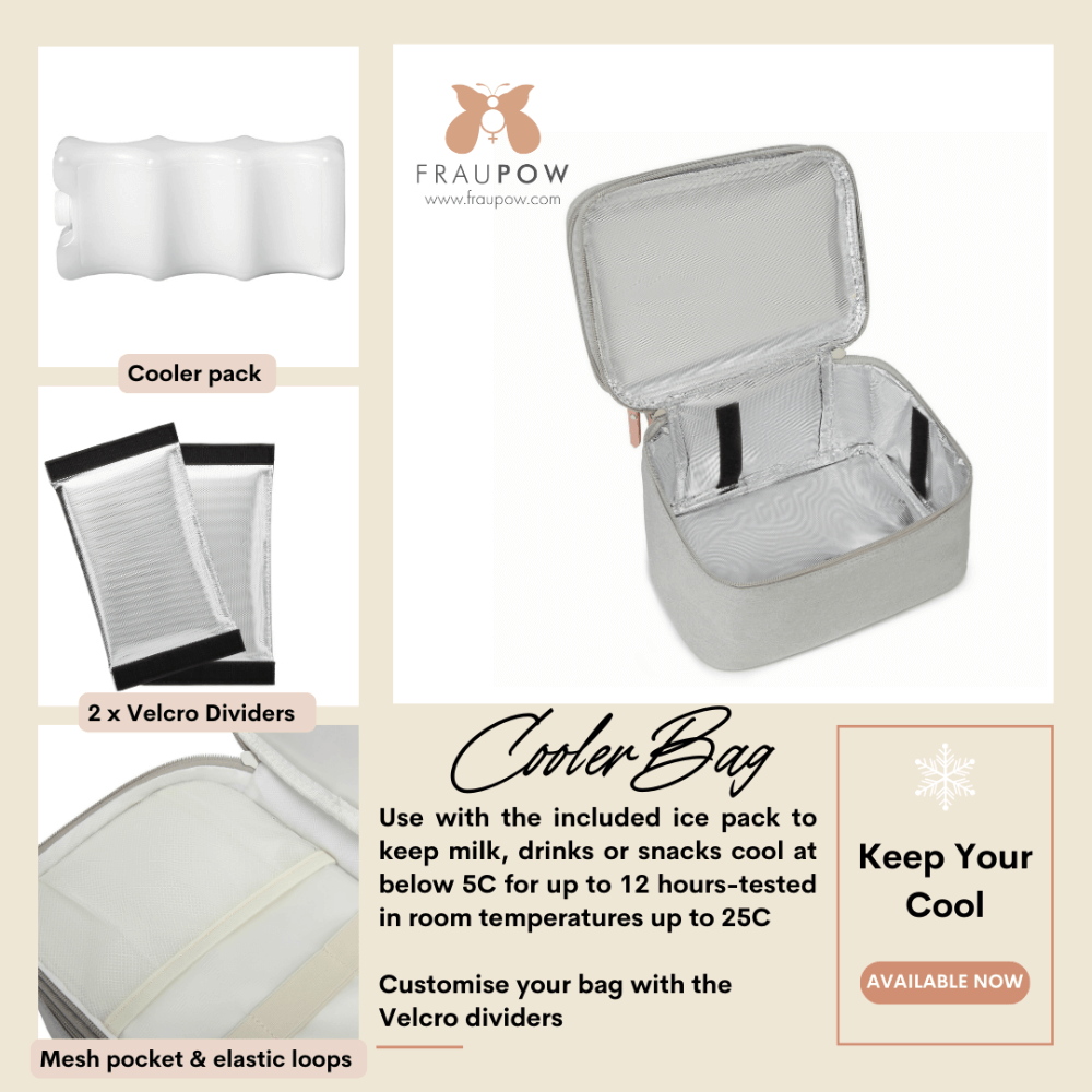 Fraupow Milk Essentials Cooler Bag & Wearable Pump Storage Bag