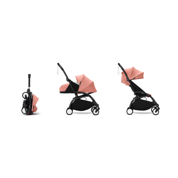 Stokke® YOYO³ stroller with newborn to toddler Black/Ginger