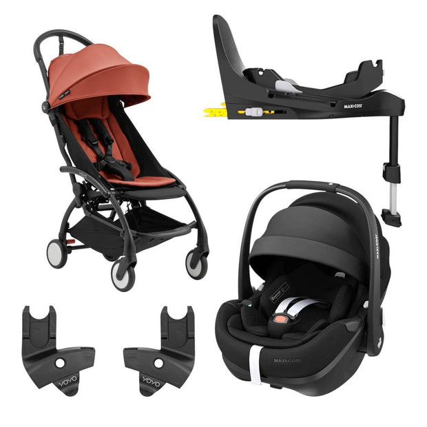 Stokke® YOYO⁵ Stroller with Maxi-Cosi® Pebble 360 Pro² Car Seat and ISOfix Base