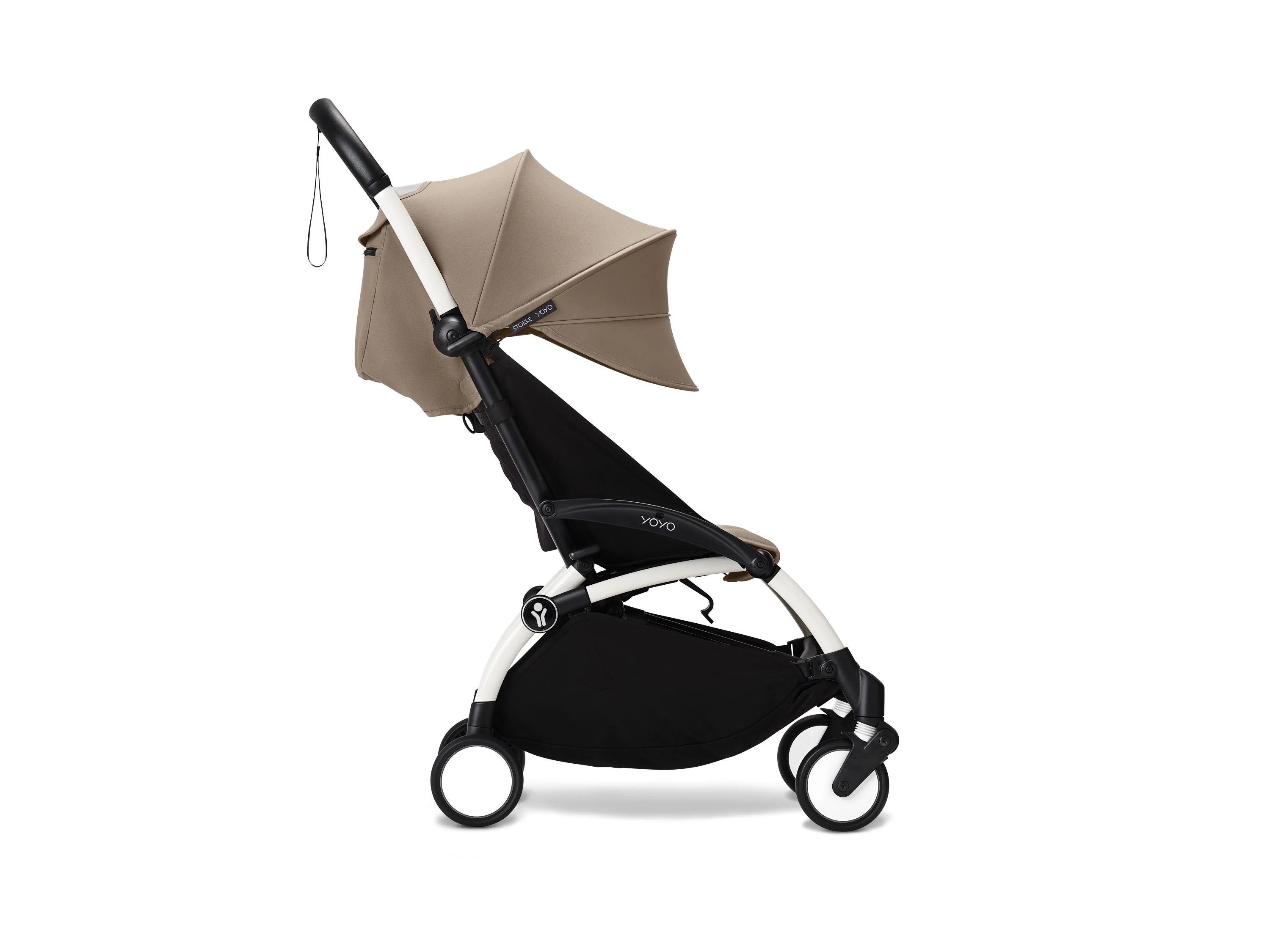 Stokke® YOYO³ stroller with newborn to toddler White/Taupe