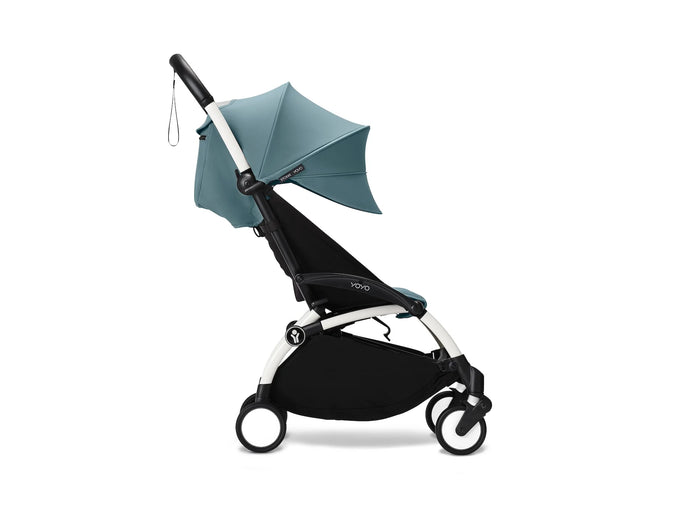 Stokke® YOYO³ stroller with newborn to toddler White/Aqua
