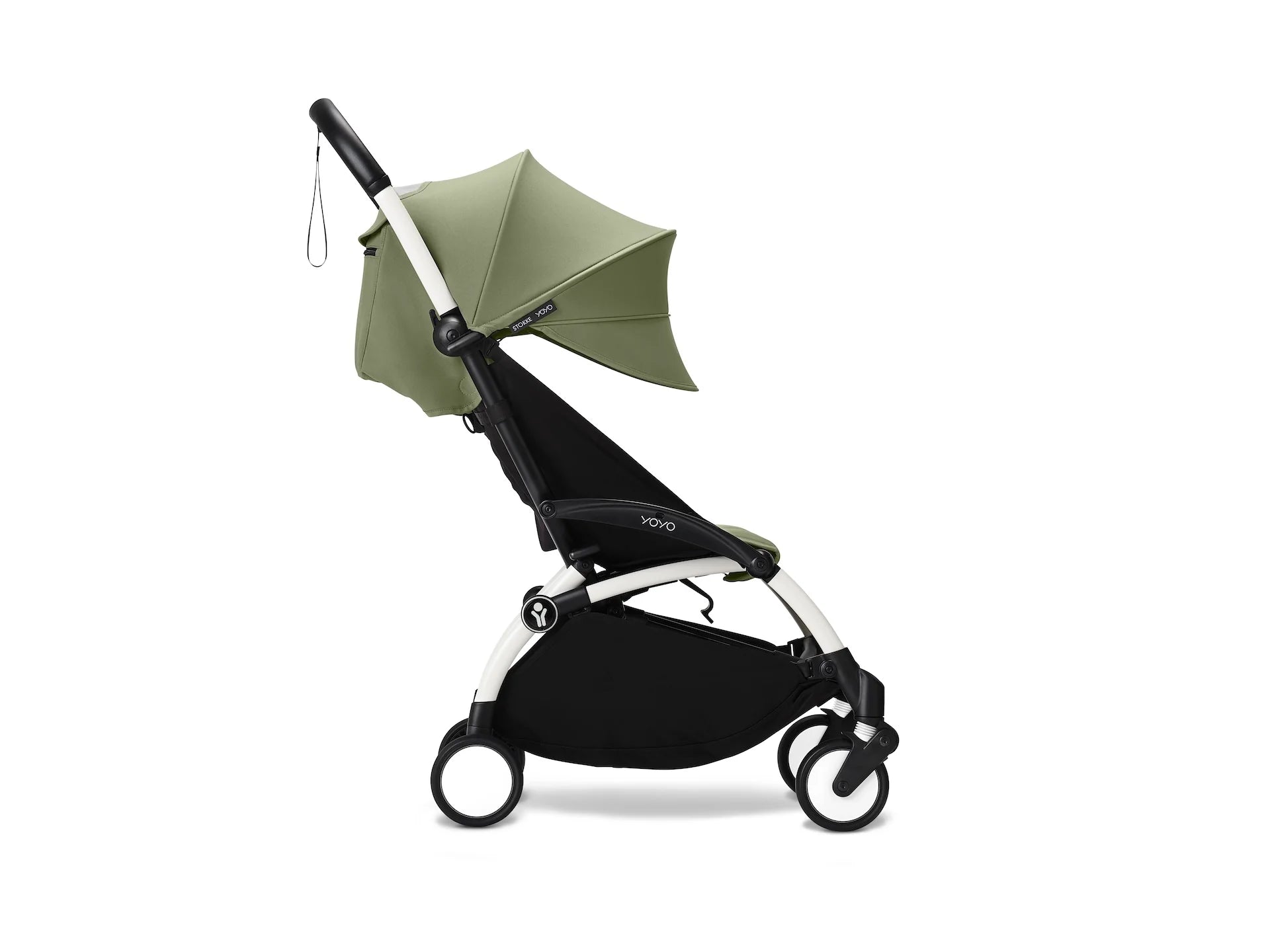 Stokke® YOYO³ stroller with newborn to toddler White/Olive