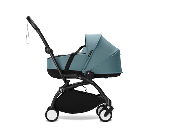 Stokke® YOYO³ Stroller - Compact Stroller Newborn Shell to Toddler Black/Aqua