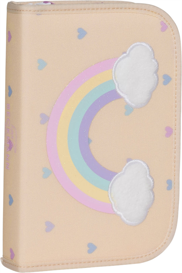 Single section pencil case w/content, Yellow Heart