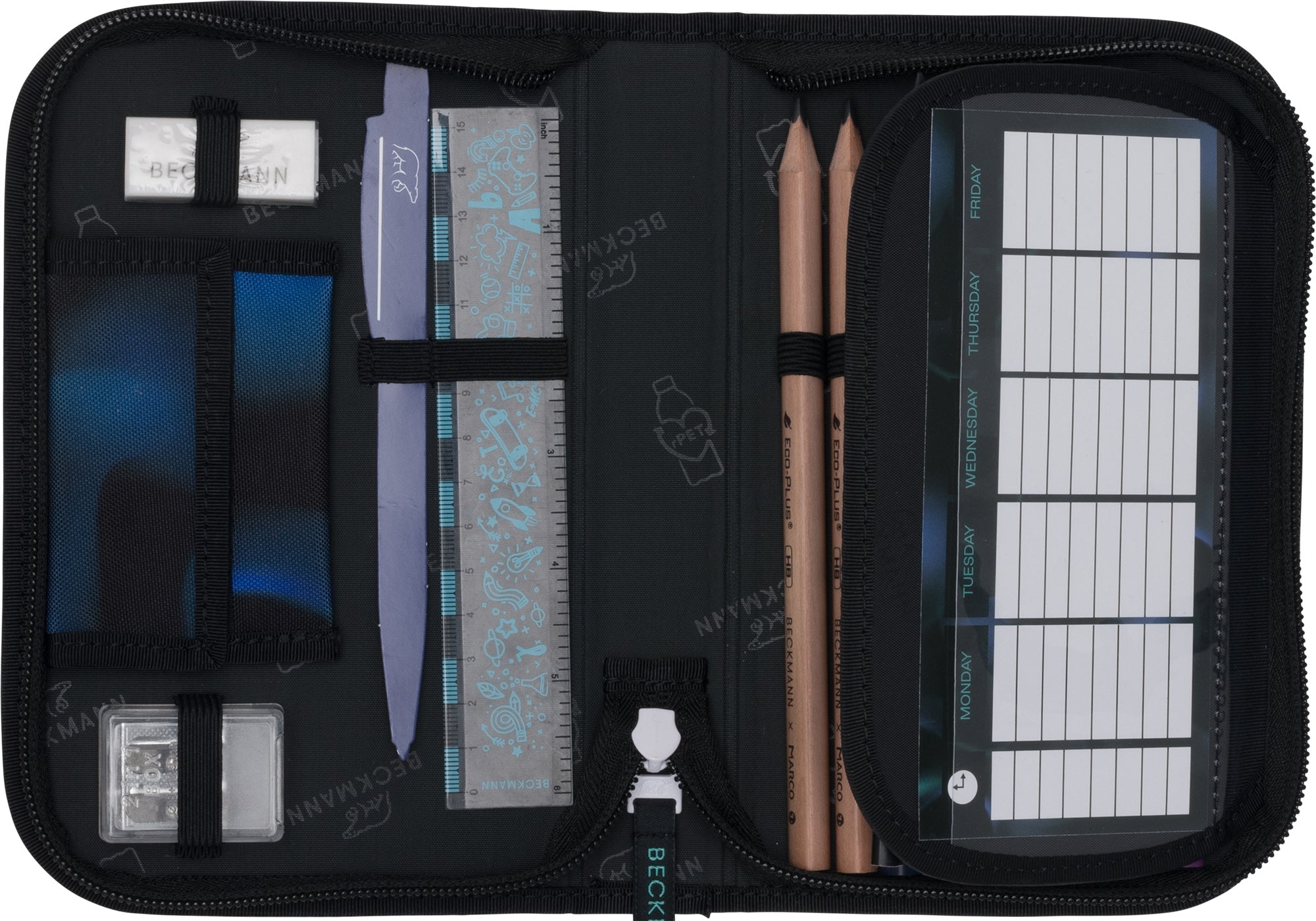 Single section pencil case w/content, Magic League