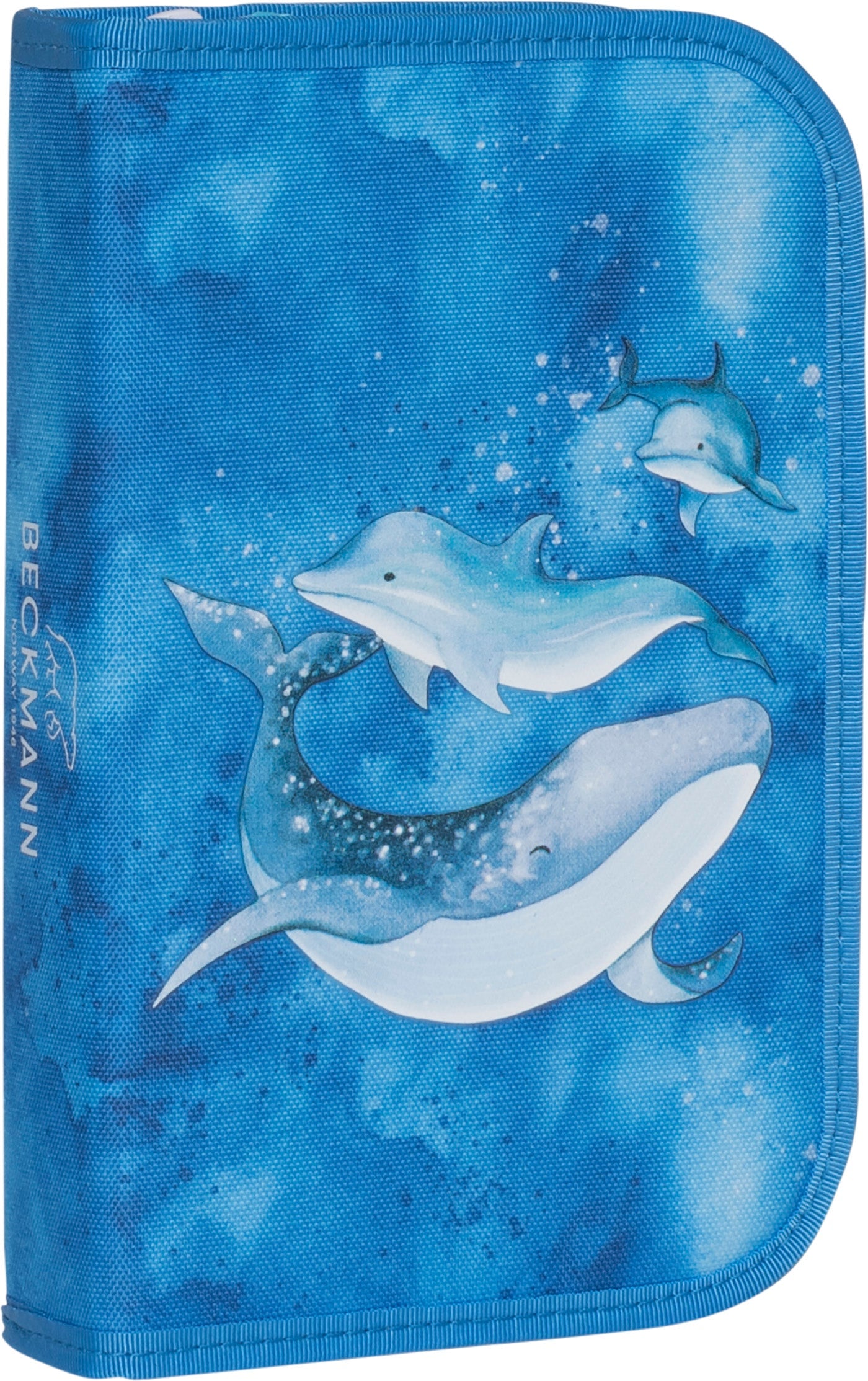 Single section pencil case w/content, Ocean