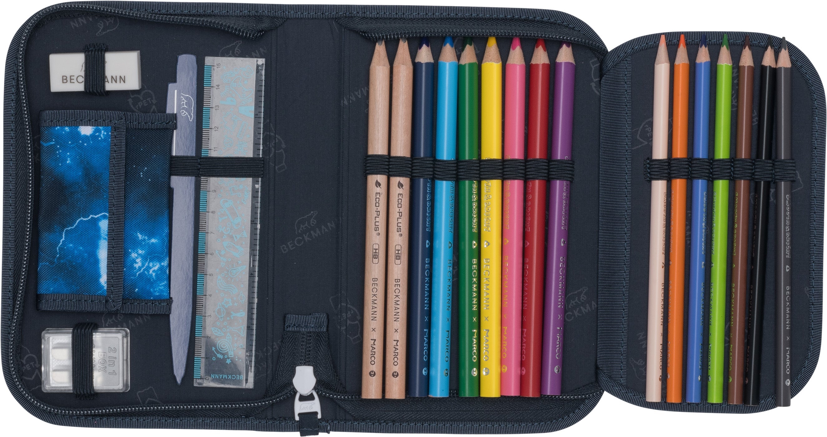Single section pencil case w/content, Tech Rex - Parent Studio