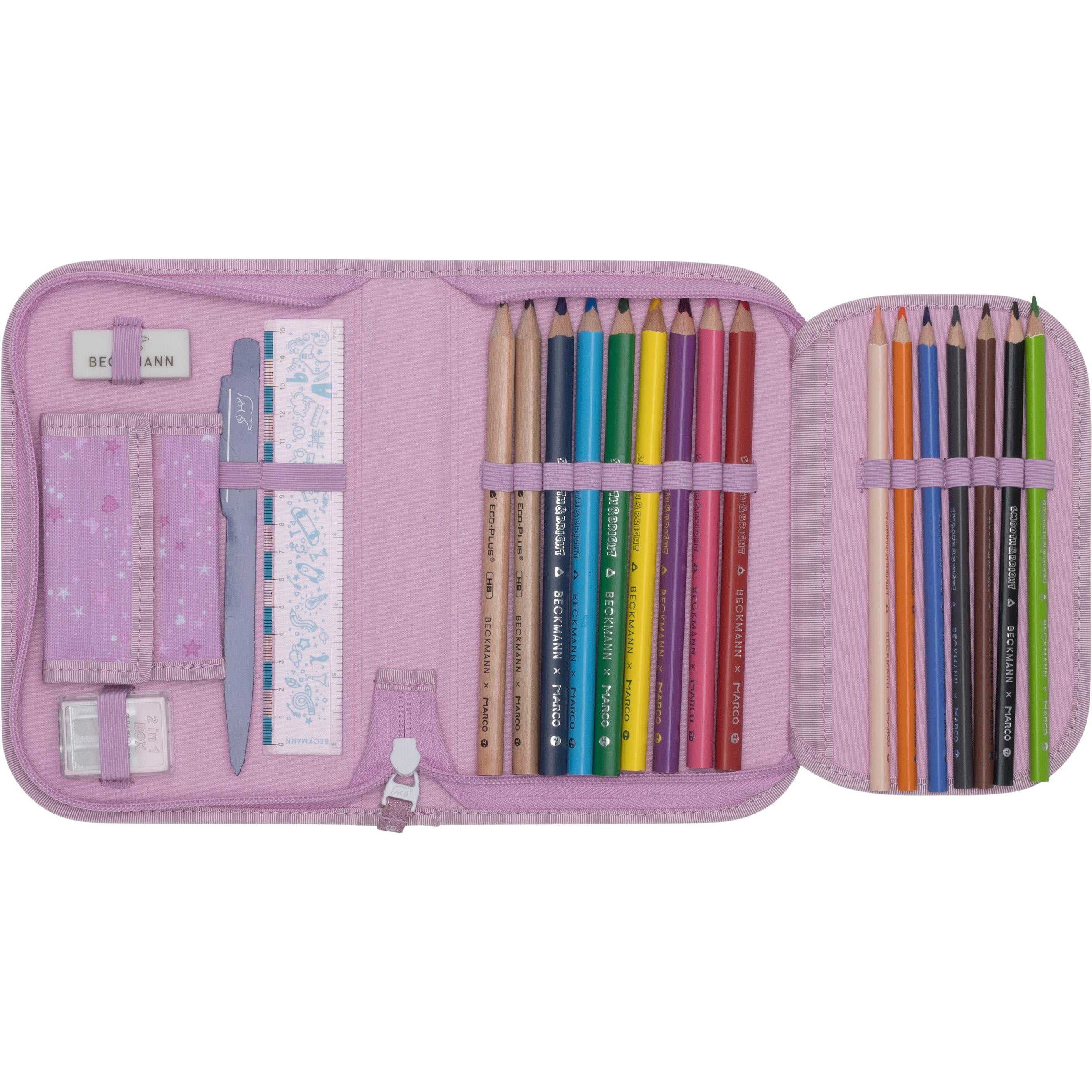 Single section pencil case w/content, Rosie