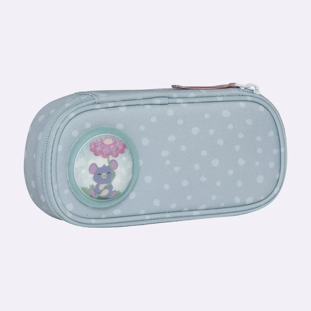 Oval pencil case, Forest Deer Dusty Mint