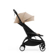 Stokke YOYO5 stroller seat pack in Taupe attached to Yoyo5 stroller frame - Available at Parent Studio.