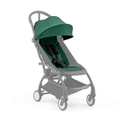 Stokke YOYO5 stroller seat pack in Forest shown attached to greyed Yoyo5 stroller frame which is sold separately - Available at Parent Studio.