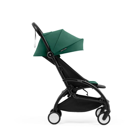 Stokke YOYO5 stroller seat pack in Forest green attached to Yoyo5 stroller frame - Available at Parent Studio.