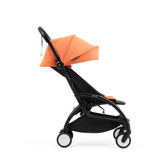 Stokke YOYO5 stroller seat pack in Peach attached to Yoyo5 stroller frame - Available at Parent Studio.