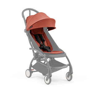 Stokke YOYO5 stroller seat pack in Berry shown attached to greyed Yoyo5 stroller frame which is sold separately - Available at Parent Studio.
