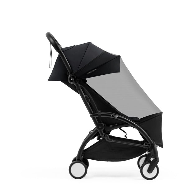 Stokke YOYO stroller in Black fitted with fine mesh cover - Available from Parent Studio