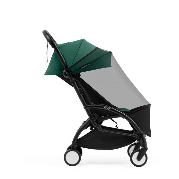 Stokke YOYO stroller in Forest Green fitted with fine mesh cover - Available from Parent Studio