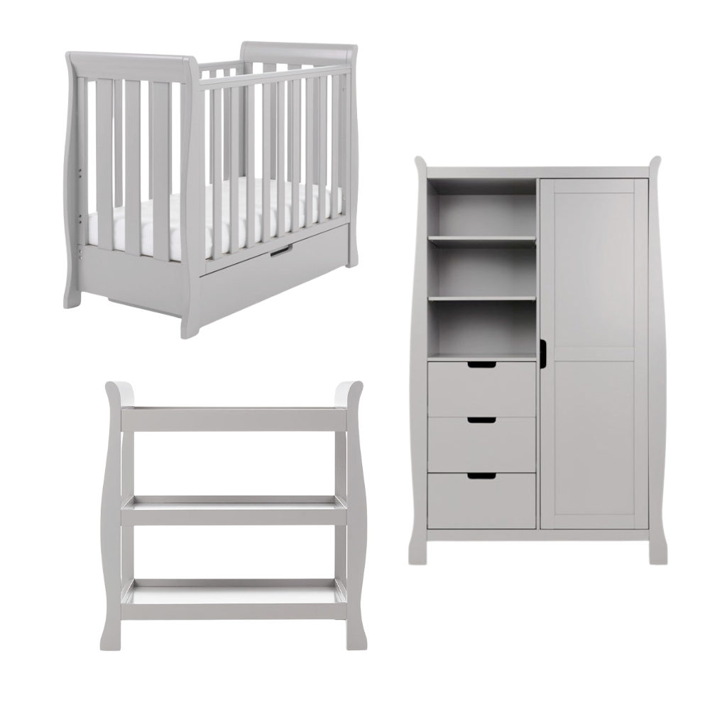 Obaby Stamford Mini Sleigh 3 Piece Room Set-Baby & Toddler Furniture Sets-Parent Studio