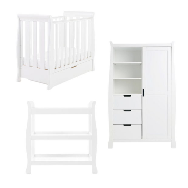 Obaby Stamford Mini Sleigh 3 Piece Room Set-Baby & Toddler Furniture Sets-Parent Studio