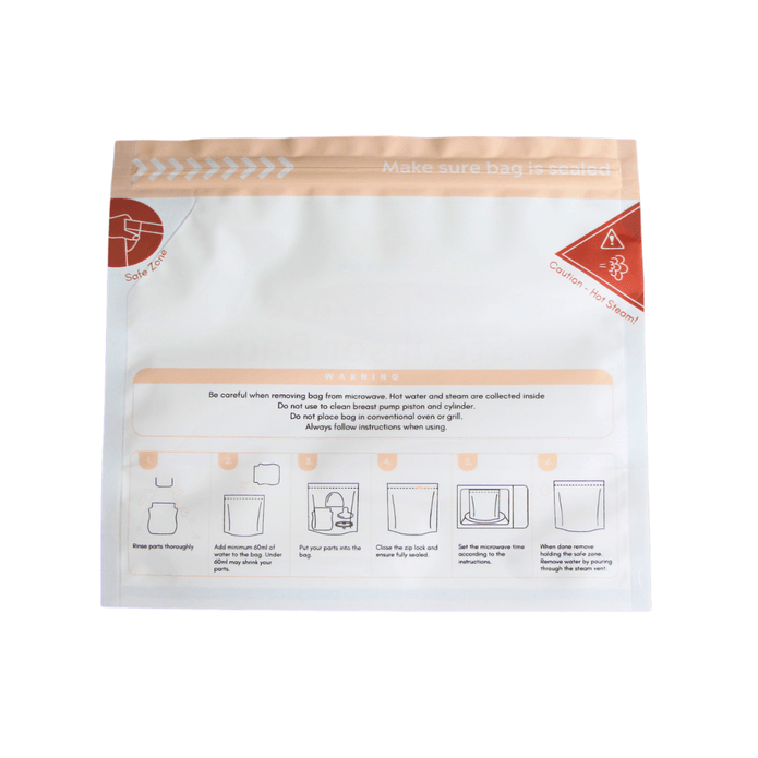 Fraupow Steam Clean Microwave Steriliser Bags | Pack of 10