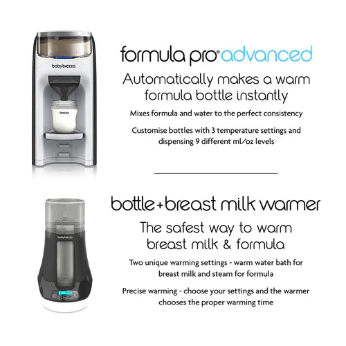 Baby Brezza Formula Pro Advanced AND Bottle & Breastmilk Warmer Bundle