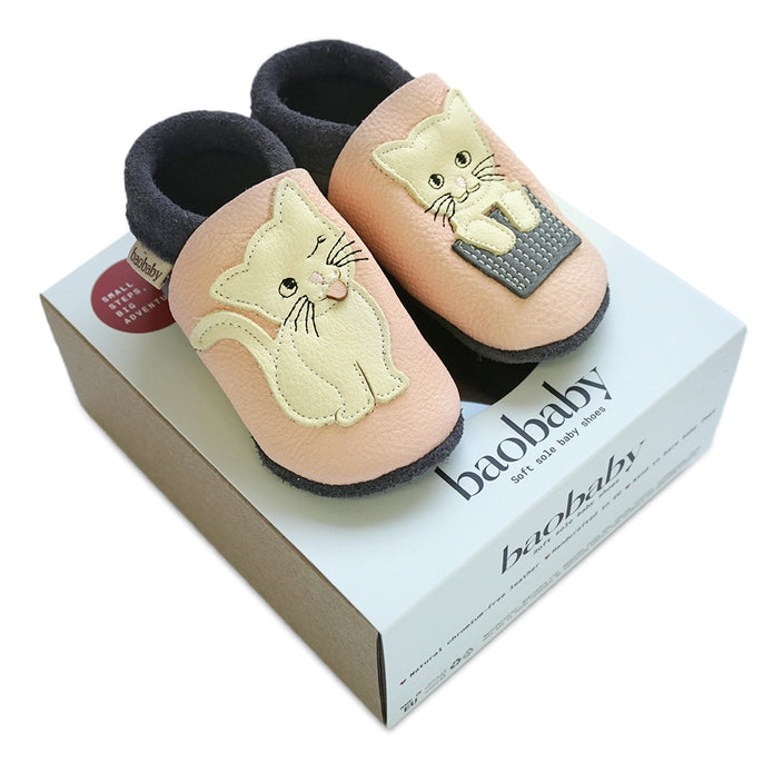 Baobaby Soft Sole Baby Shoes, Classics, Cat's Kiss Pink