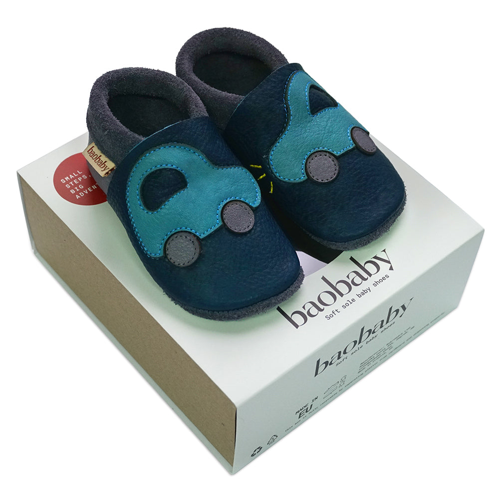 Baobaby Soft Sole Baby Shoes, Classics, Buggy Navy - Parent Studio