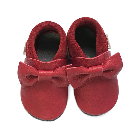 Baobaby Soft Sole Baby Shoes, Pirouettes, Cherry - Parent Studio