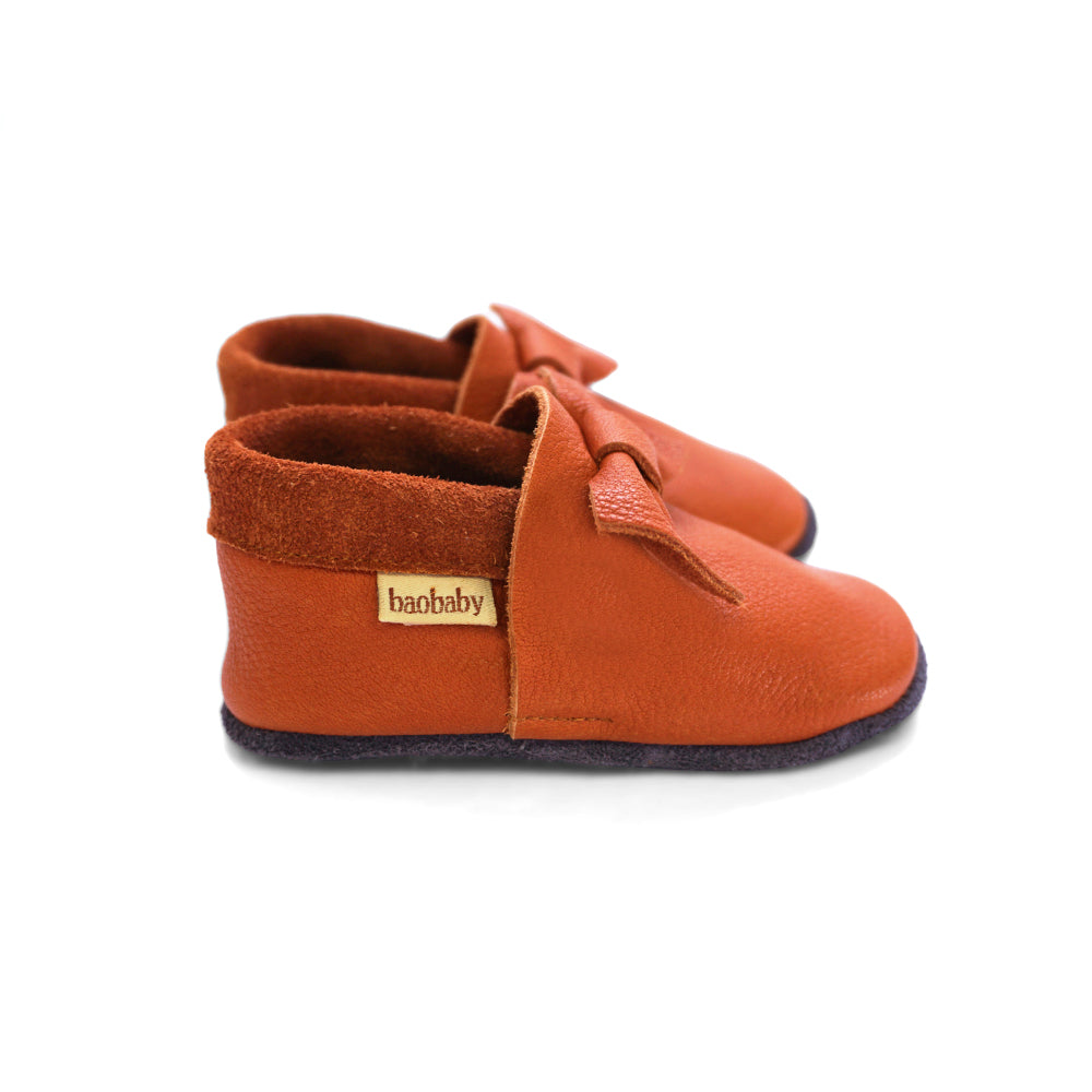 Baobaby Soft Sole Baby Shoes, Pirouettes,  Hazelnut - Parent Studio